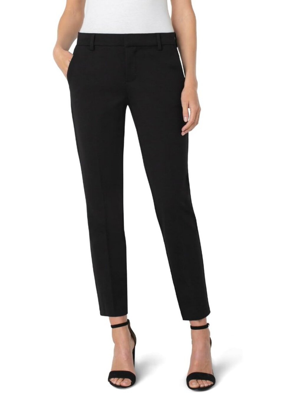 Super Stretch Ponte Knit Slim Leg Trousers - Comfortable & Stylish Fit